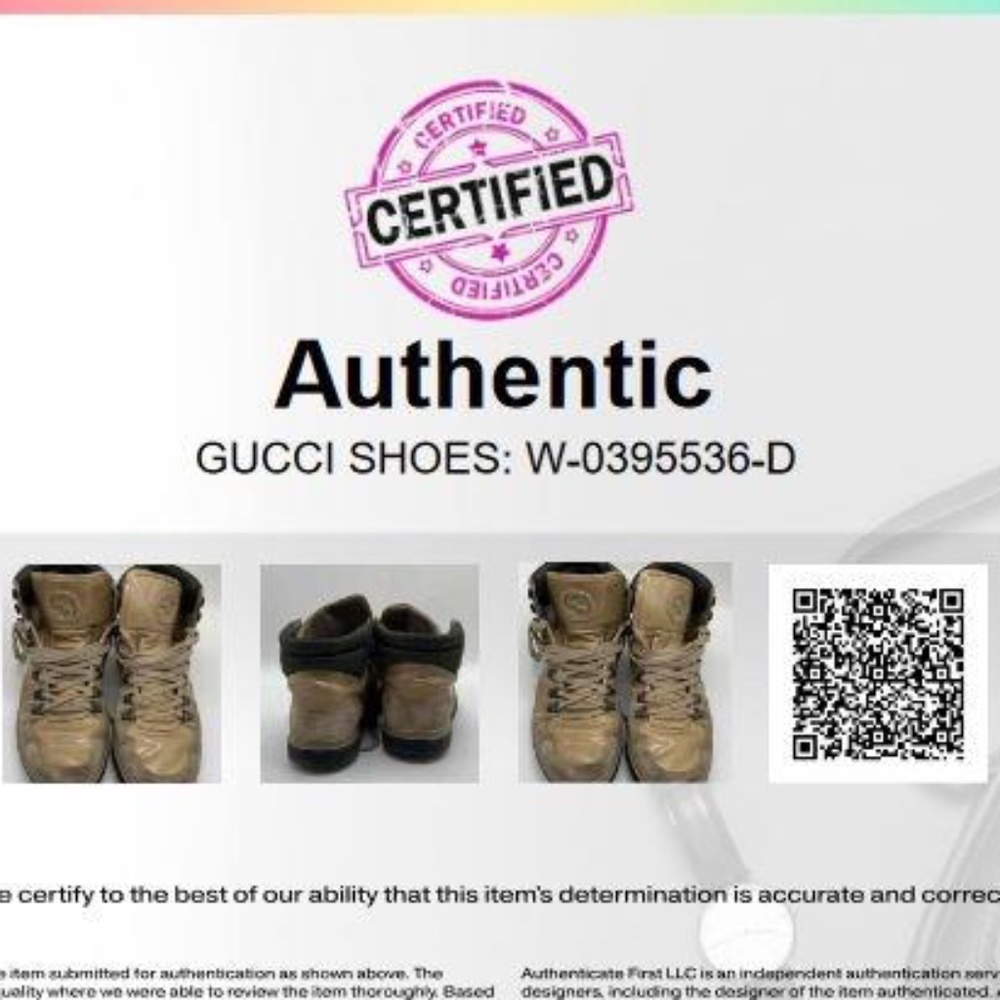 Gucci Authentic Mens Beige Leather Round Toe High Top Lace Up Sneaker Shoes Sz 9 - Picture 11 of 11